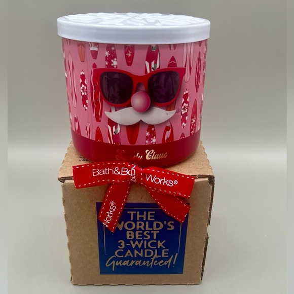 Bath & Body Works WINTER CANDY APPLE 3 Wick Candle ~ 14.5oz ~Sandy Clause ~ NIB - Picture 2 of 8